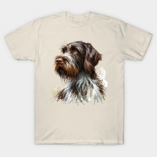 German Wirehaired Pointer Watercolor Painting - Beautiful Dog T-Shirt